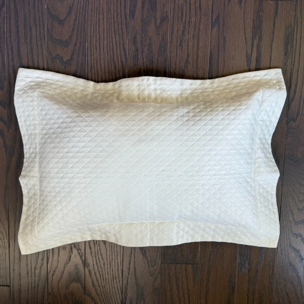 New! Restoration Hardware Diamond Cotton Ivory Boudoir Sham